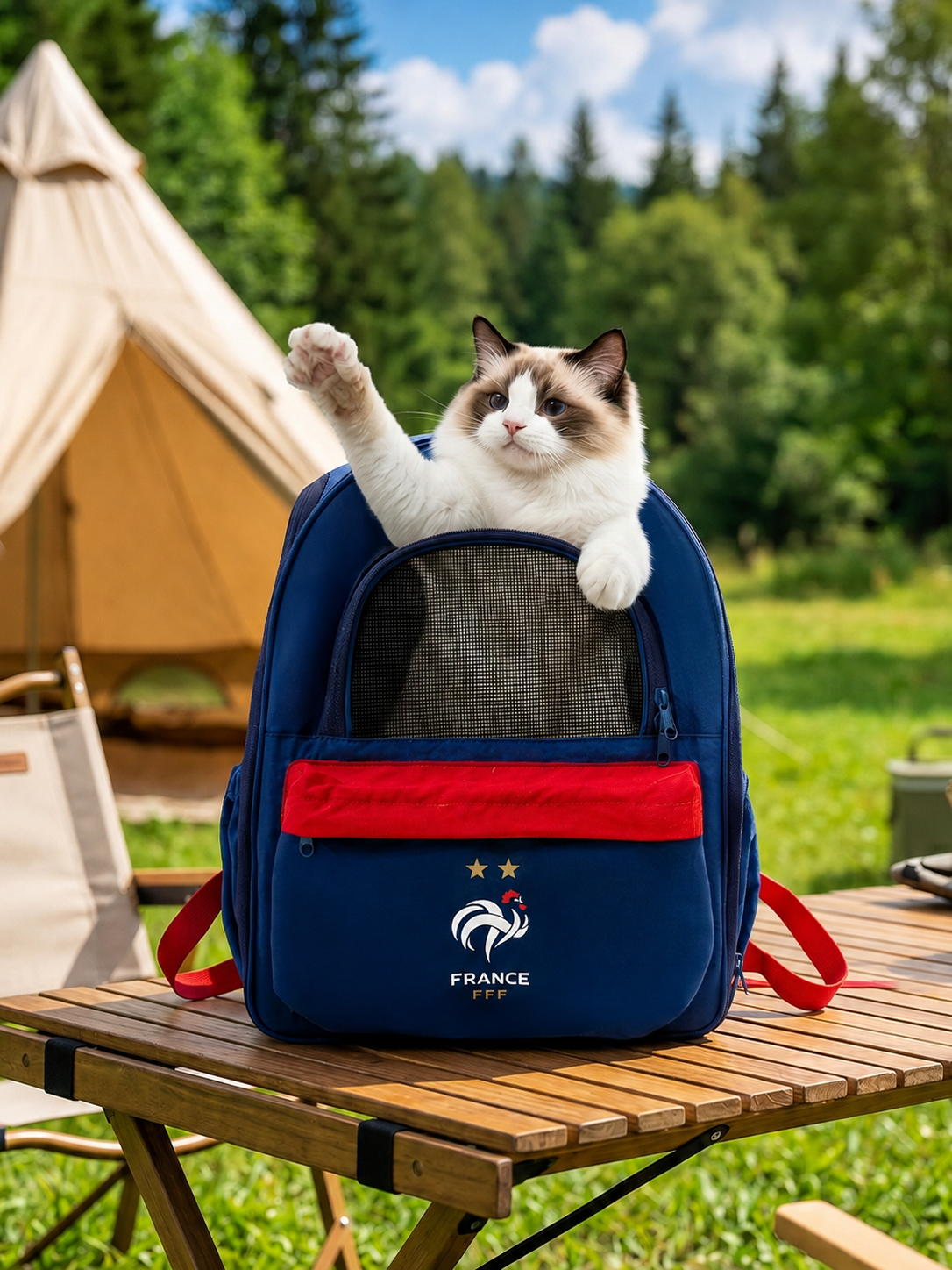 France FFF Pet Travel Backpack